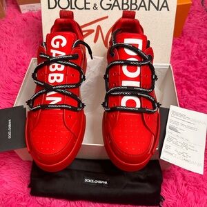 Dolce & Gabbana Vibrant Red Athletic Shoes